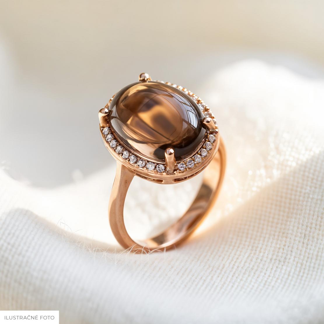 Záhnedový prsteň Soleado, ružové zlato