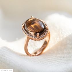 Záhnedový prsteň Soleado, ružové zlato
