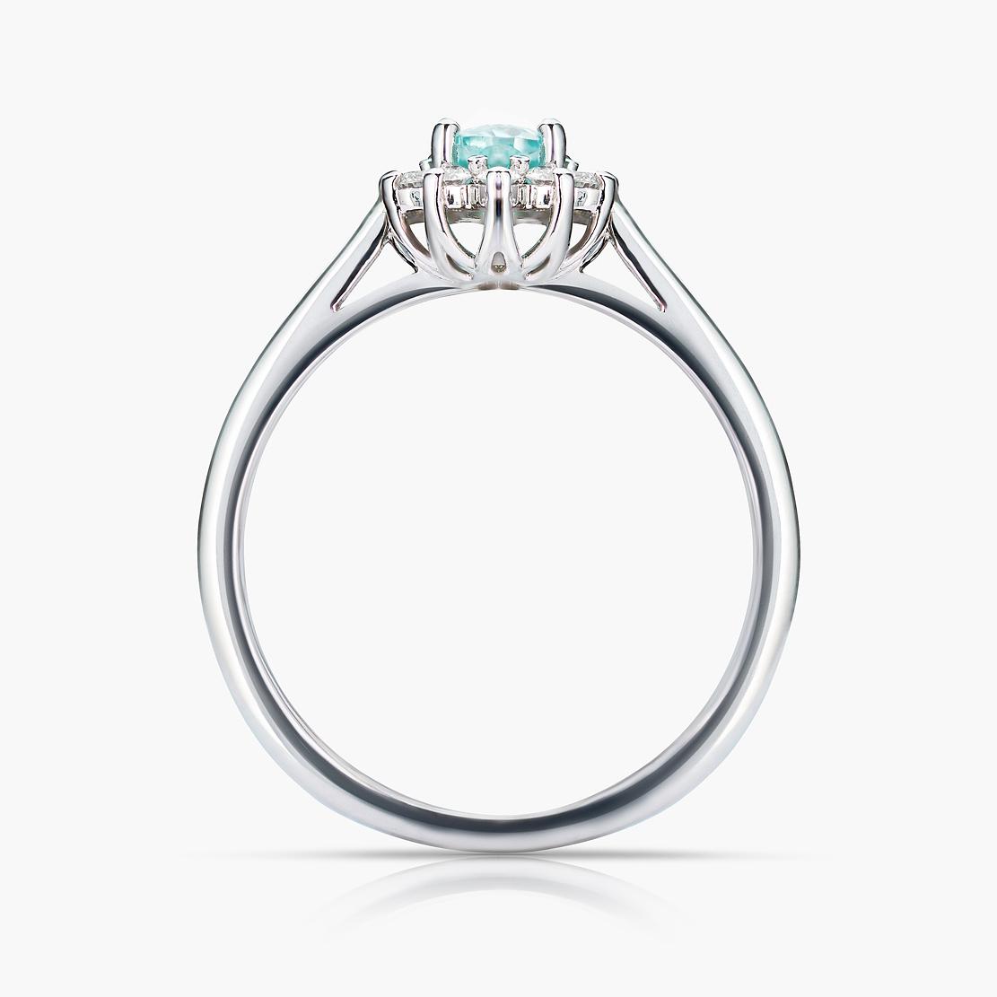 Paraibový prsteň Famulus Paraíba Light, biele zlato