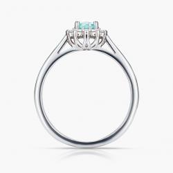 Paraibový prsteň Famulus Paraíba Light, biele zlato