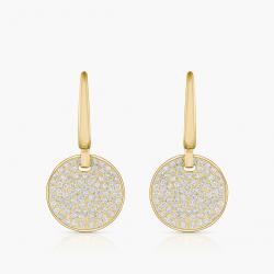 Diamantové náušnice Rokis, žlté zlato