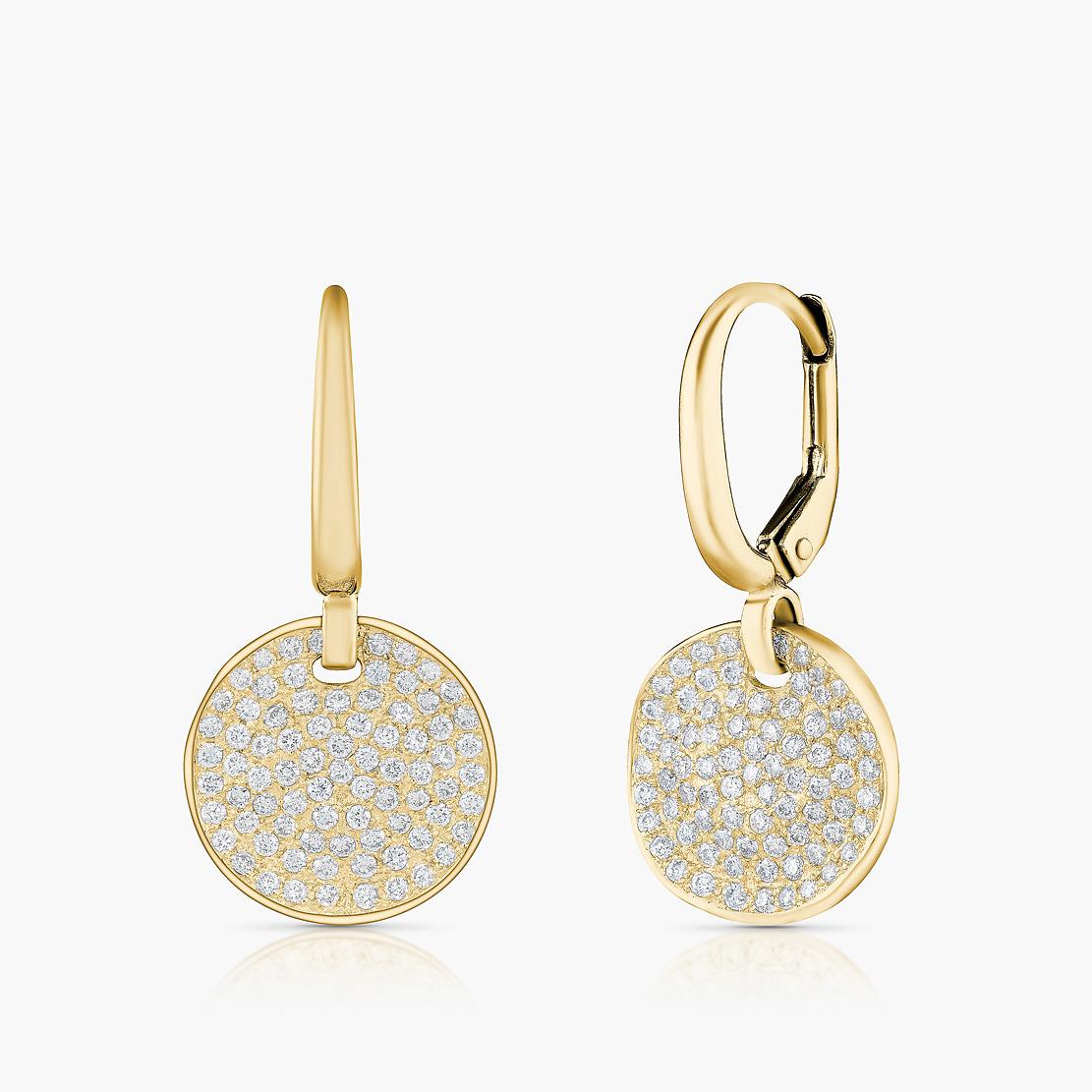 Diamantové náušnice Rokis, žlté zlato