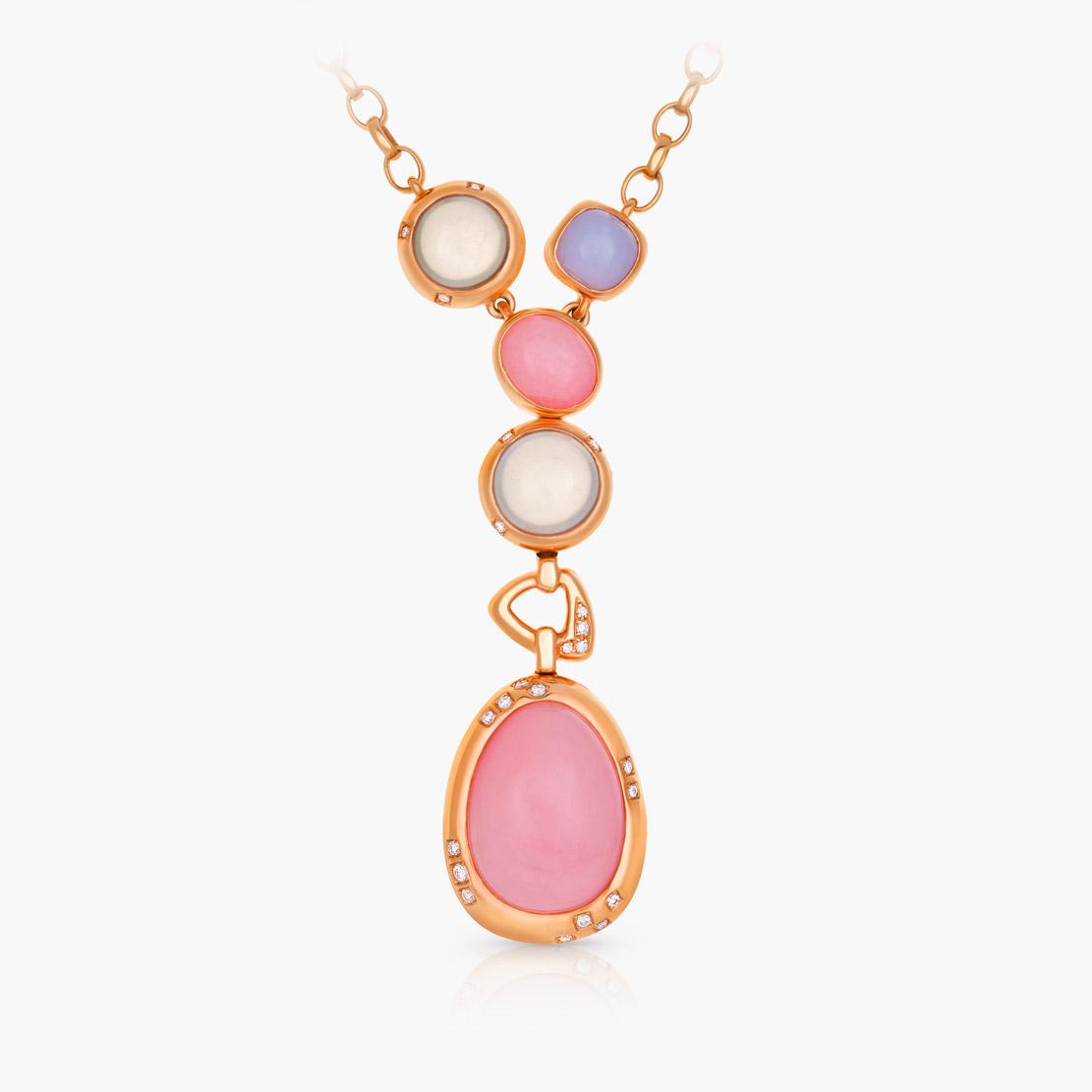 Drahokamový náhrdelník Gloaming, růžové zlato
