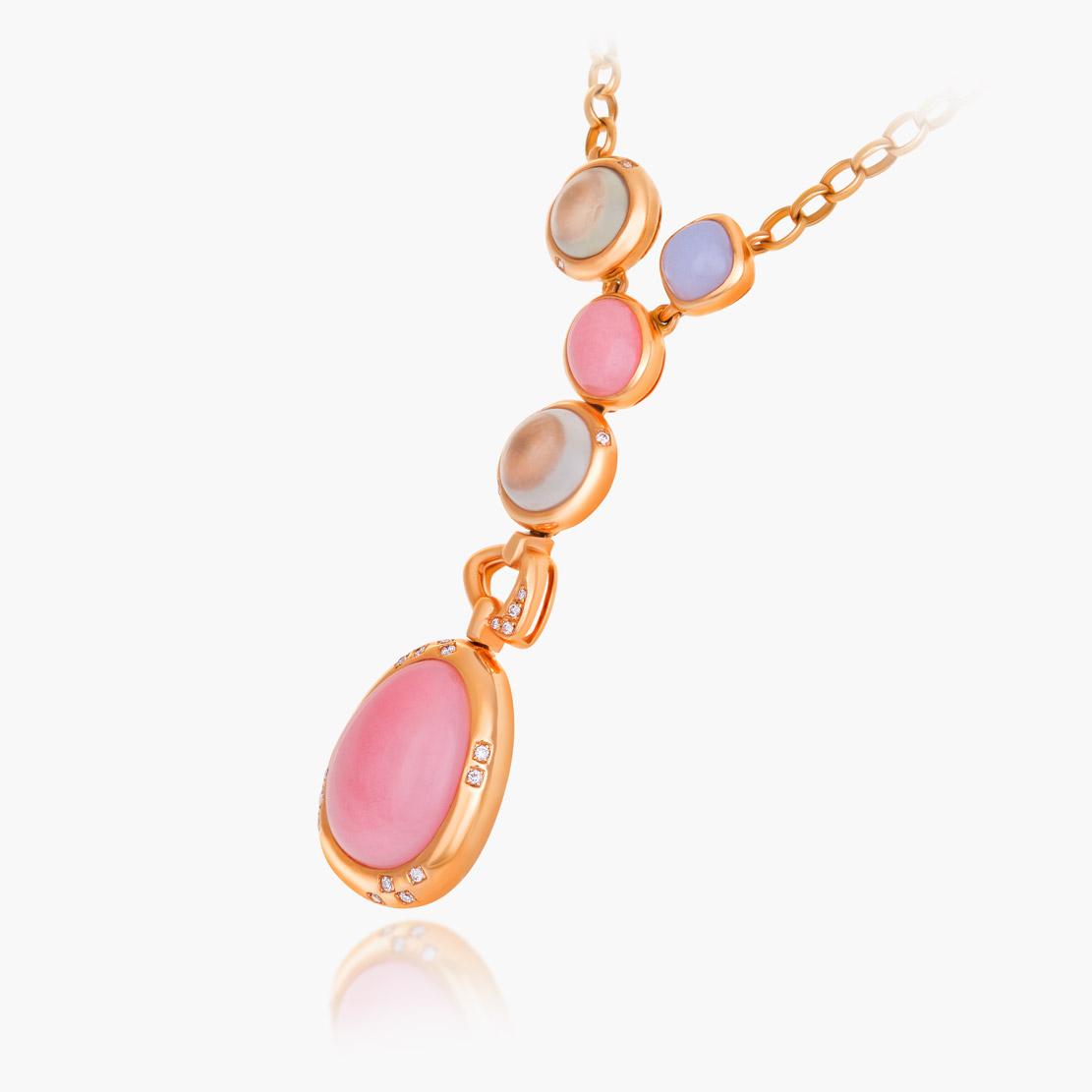 Drahokamový náhrdelník Gloaming, růžové zlato