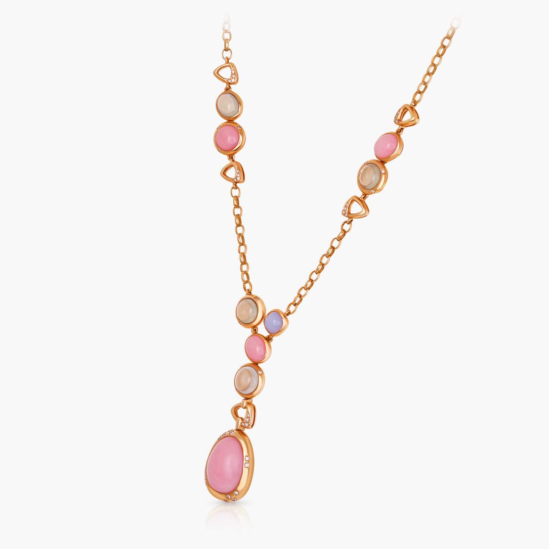 Drahokamový náhrdelník Gloaming, růžové zlato