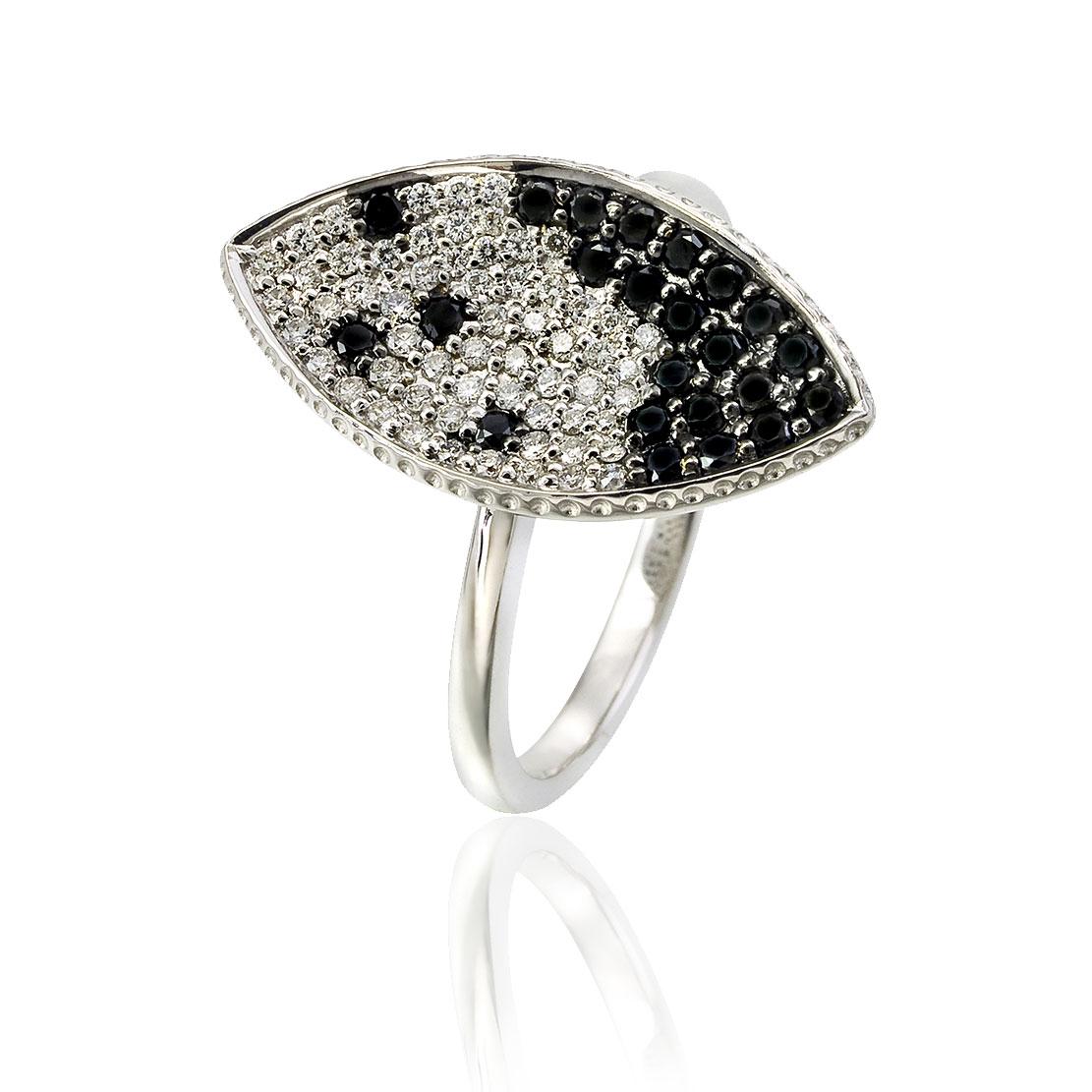 Diamantový prsten Mosaic, bílé zlato