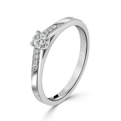 Diamantový zásnubní prsten Bitsie, bílé zlato