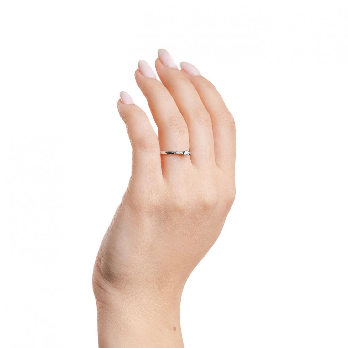 Diamantový zásnubní prsten Bitsie, bílé zlato