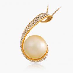 Perlový přívěsek South, žluté zlato