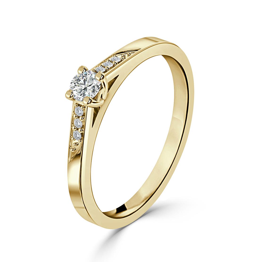 Diamantový zásnubní prsten Bitsie, žluté zlato
