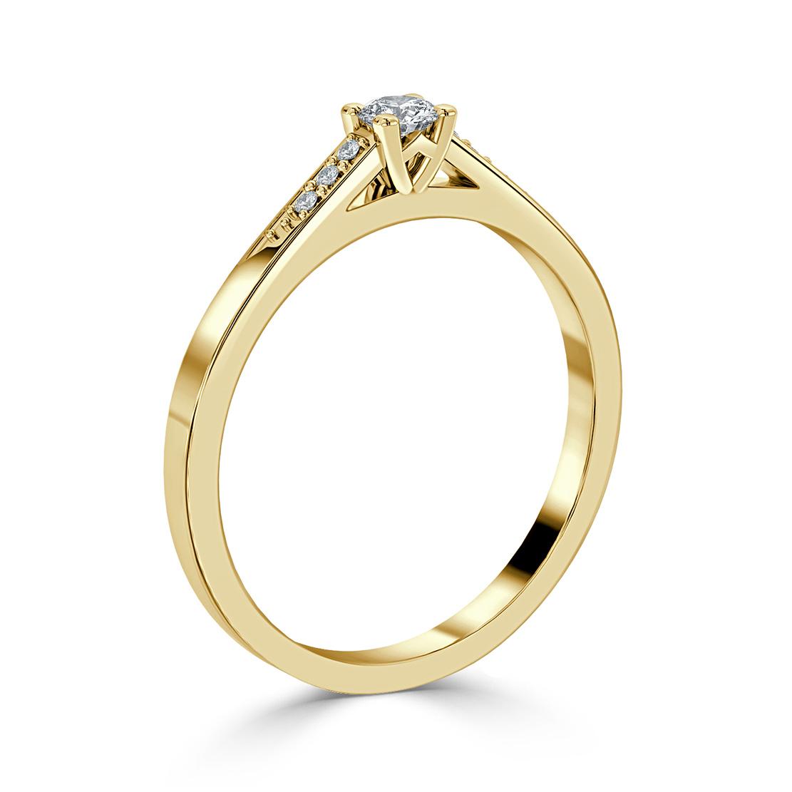 Diamantový zásnubní prsten Bitsie, žluté zlato