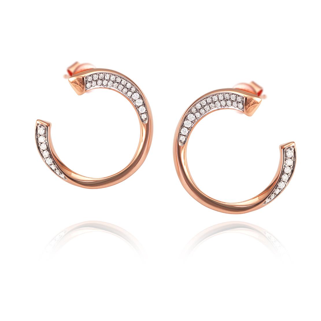 Diamantové náušnice Loving moment, růžové zlato