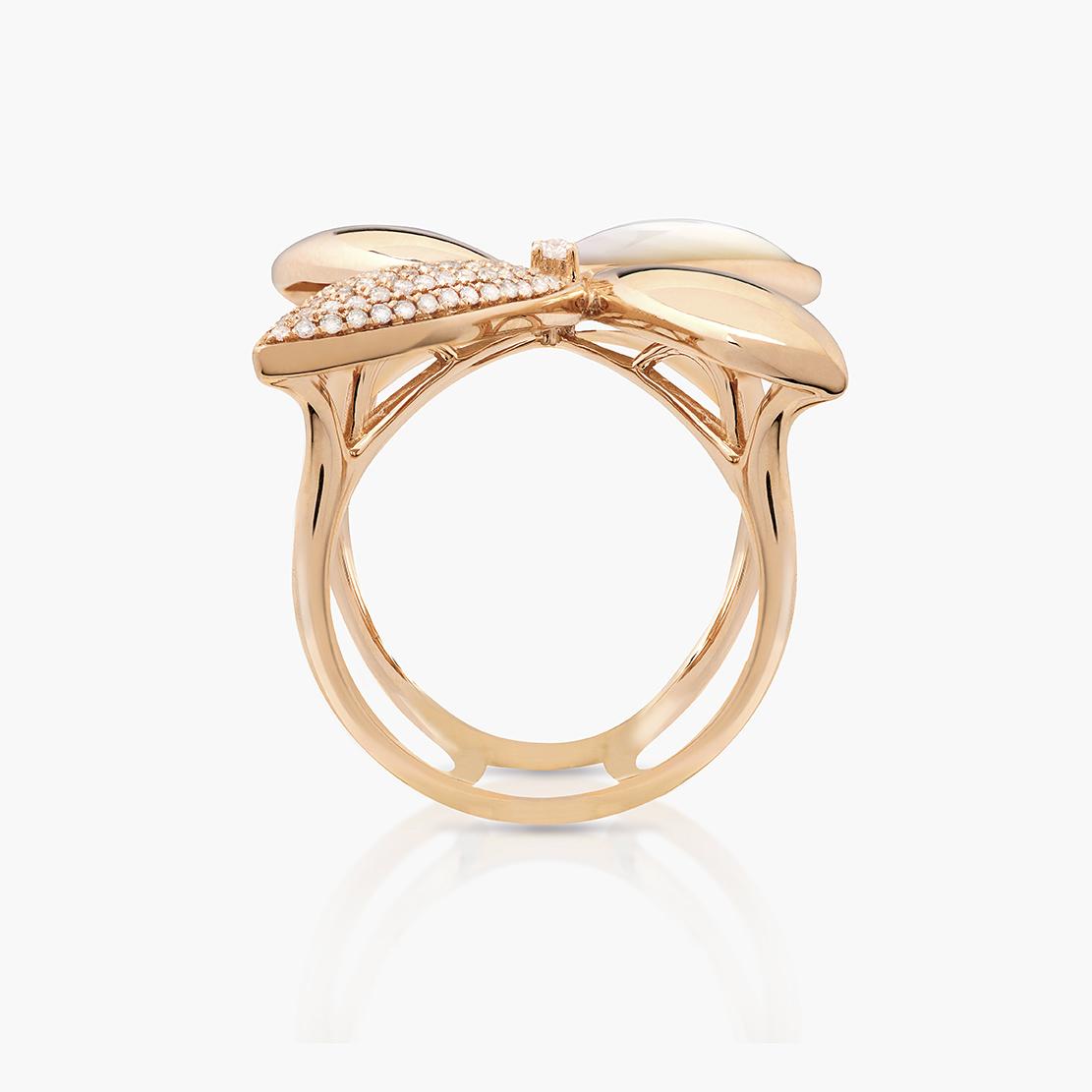 Perleťový prsten Soar, růžové zlato