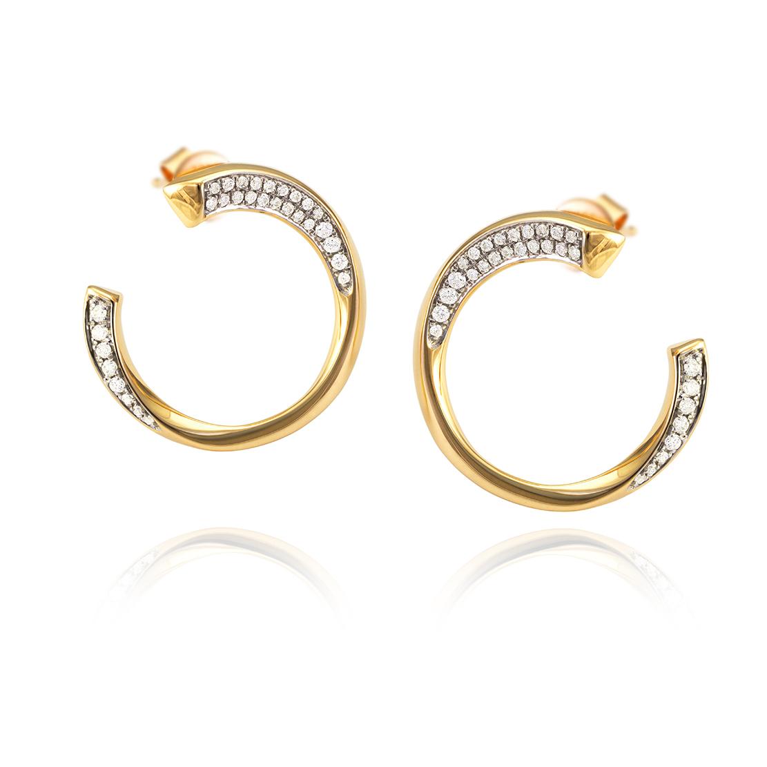 Diamantové náušnice Loving moment, žluté zlato