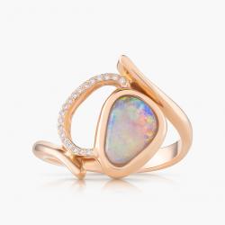 Opálový prsteň Orya, ružové zlato