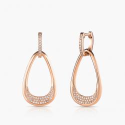 Diamantové náušnice Lágrima Dorada, růžové zlato