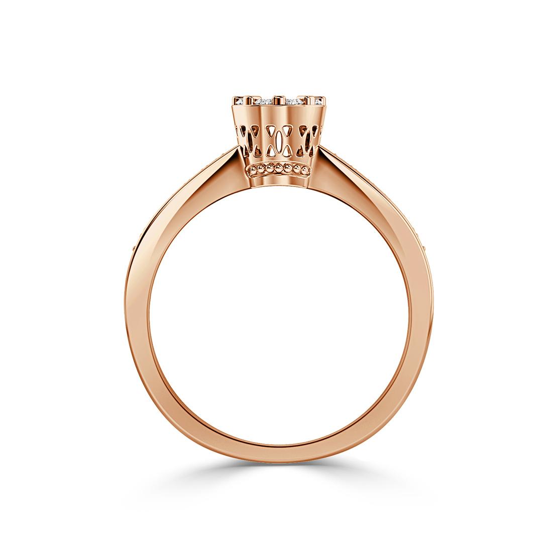 Diamantový zásnubní prsten Lyndsy, růžové zlato