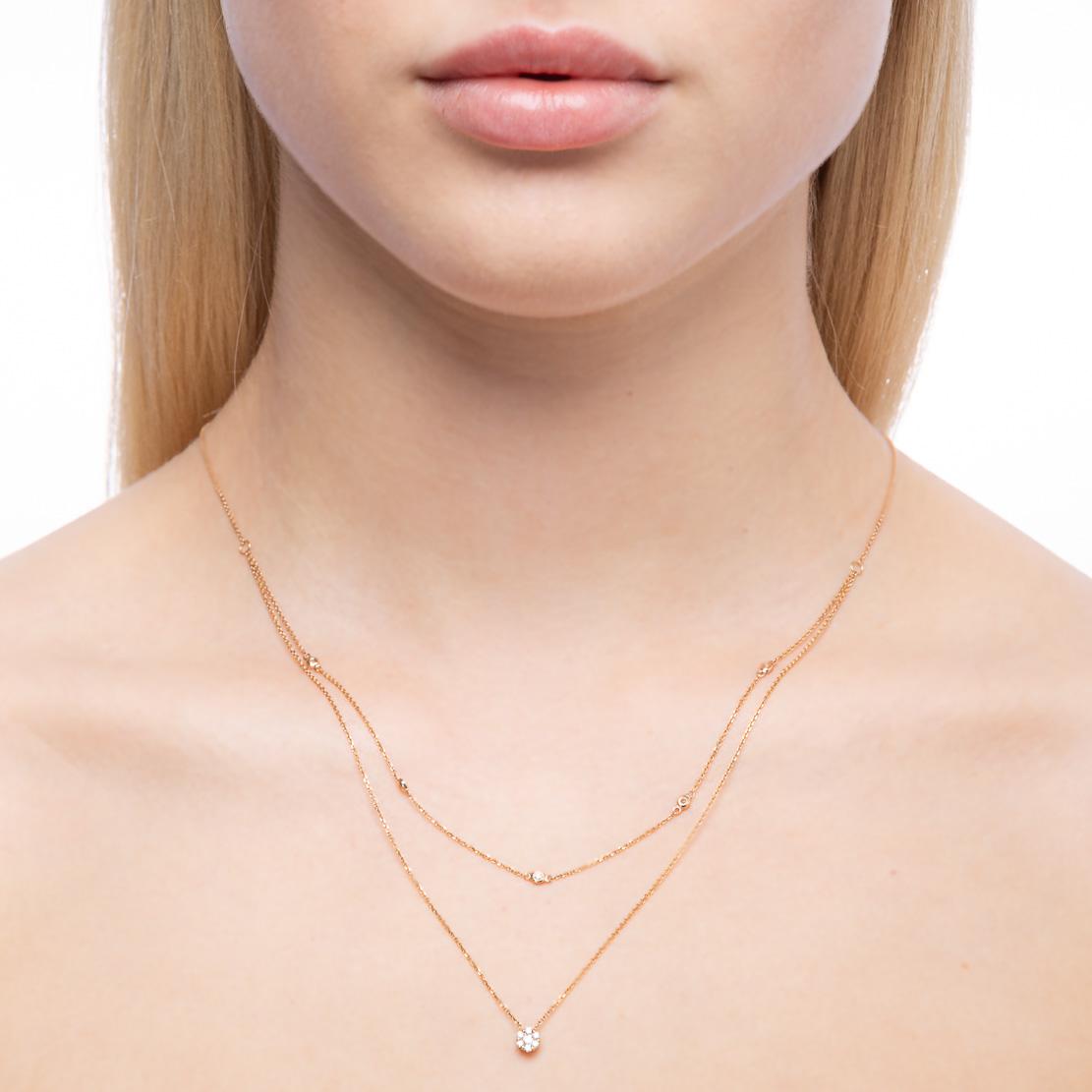 Diamantový náhrdelník Runes, růžové zlato