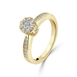 Diamantový zásnubní prsten Lyndsy, žluté zlato