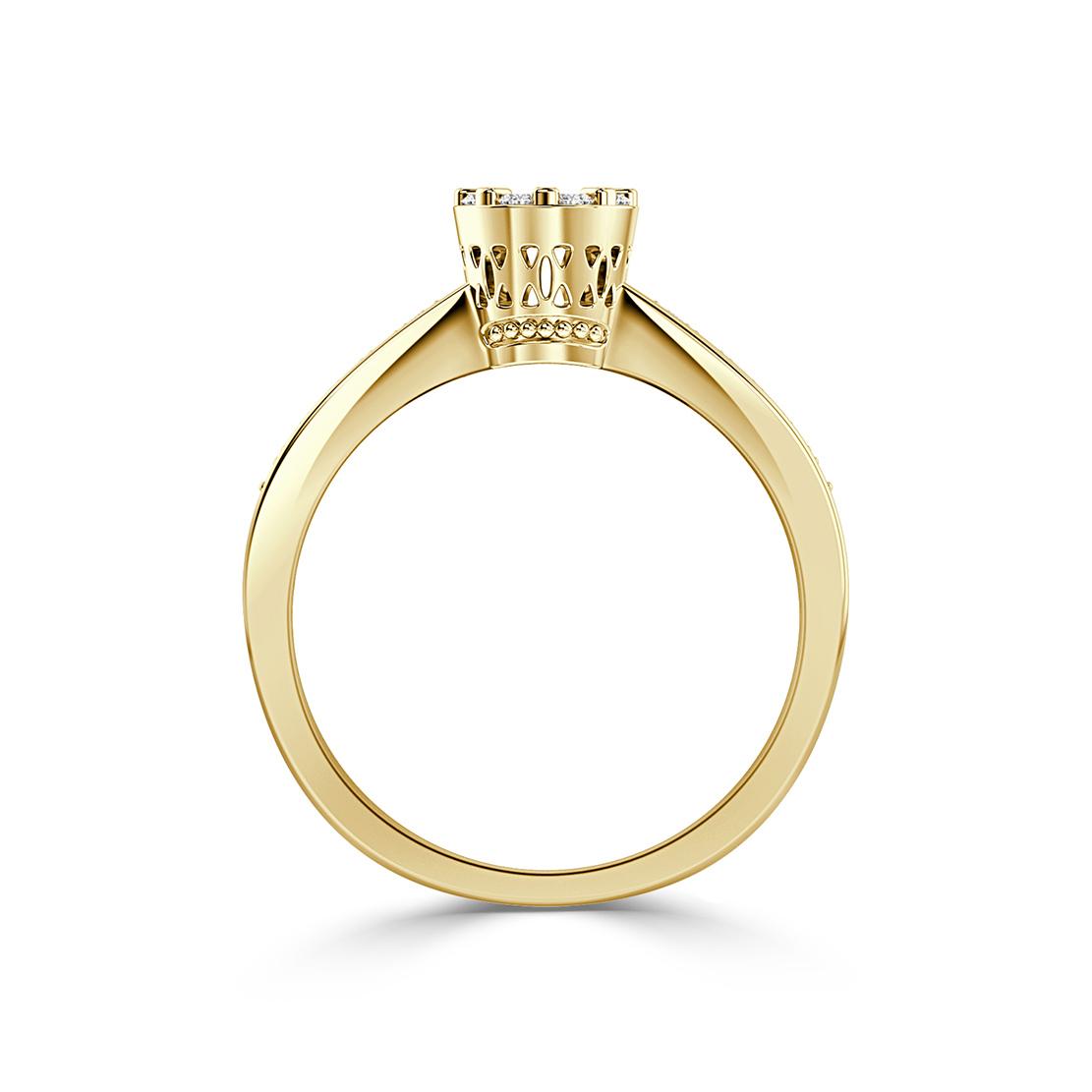 Diamantový zásnubní prsten Lyndsy, žluté zlato