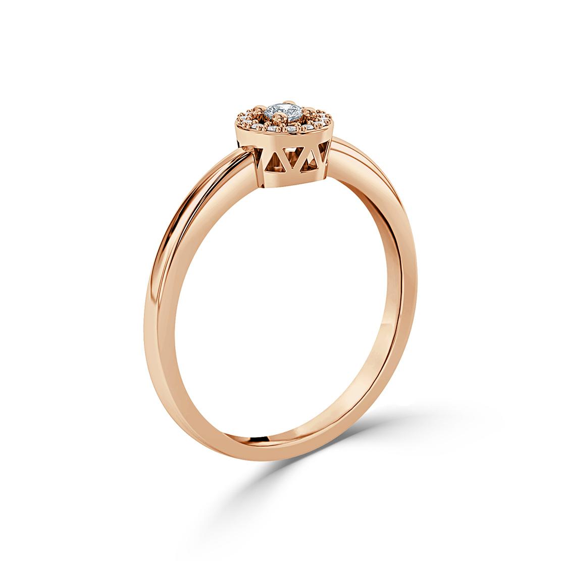 Diamantový zásnubní prsten Moon, růžové zlato