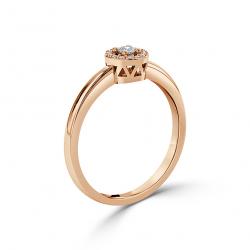 Diamantový zásnubní prsten Moon, růžové zlato