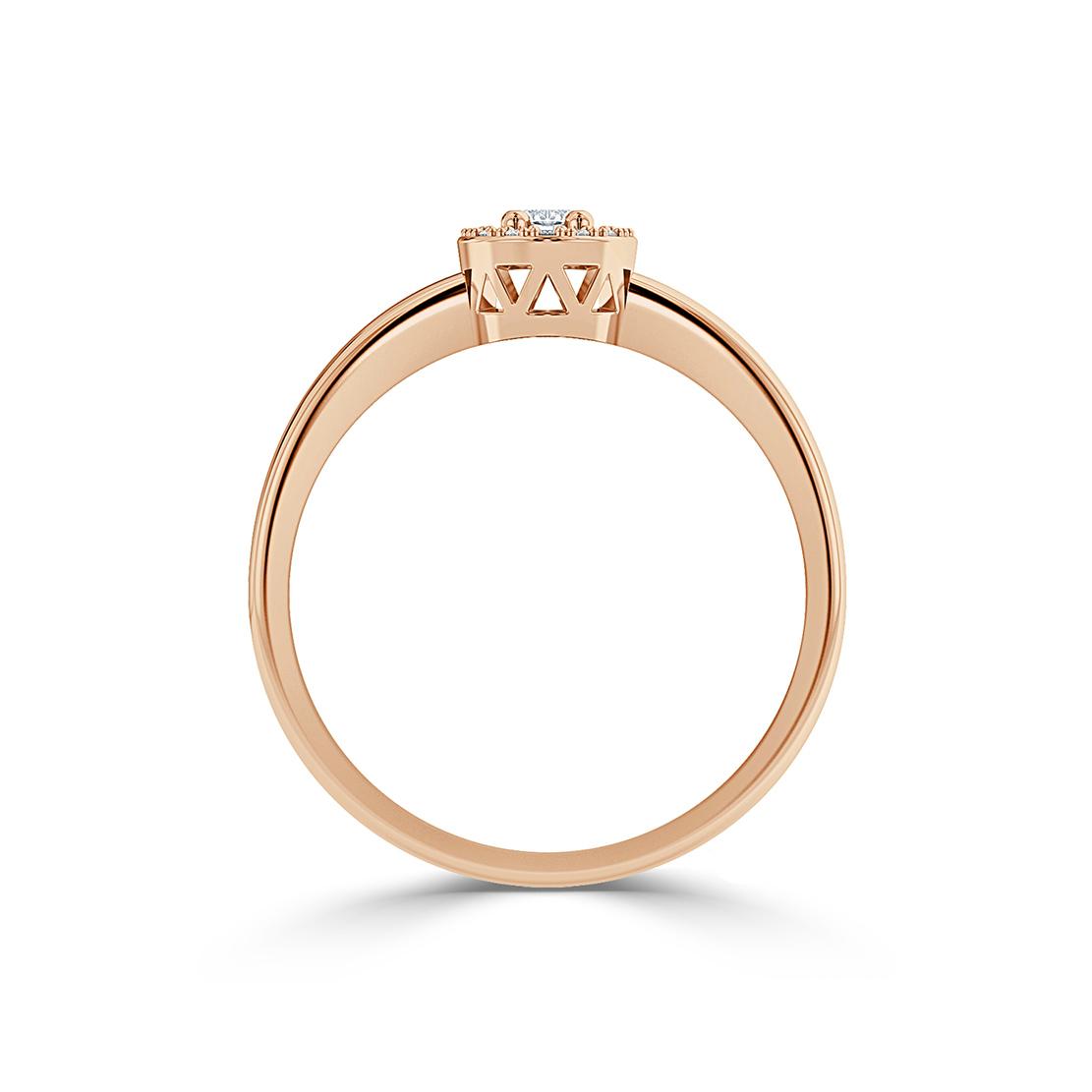 Diamantový zásnubní prsten Moon, růžové zlato