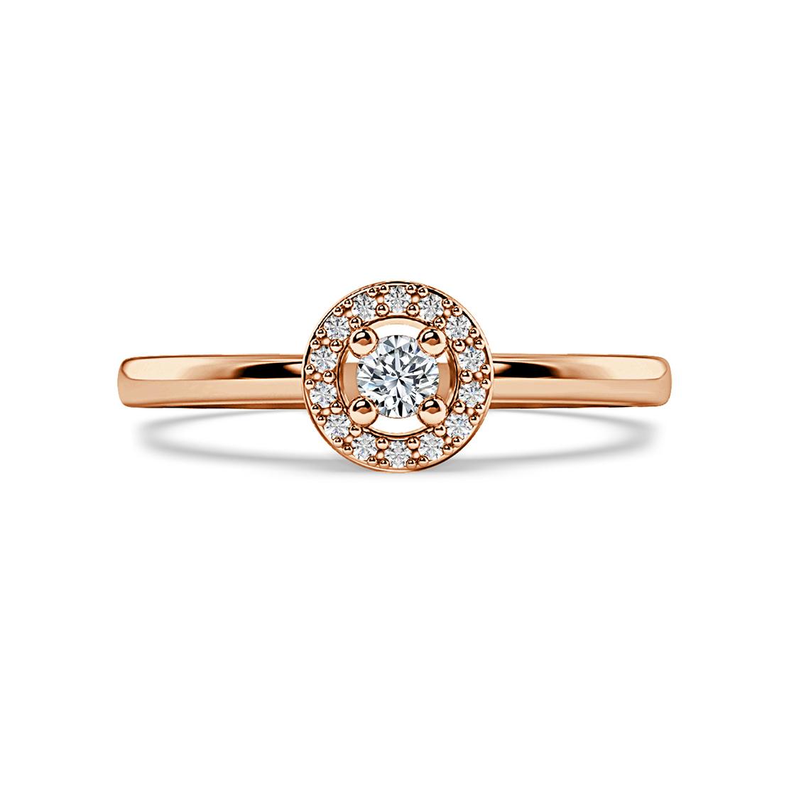 Diamantový zásnubní prsten Moon, růžové zlato