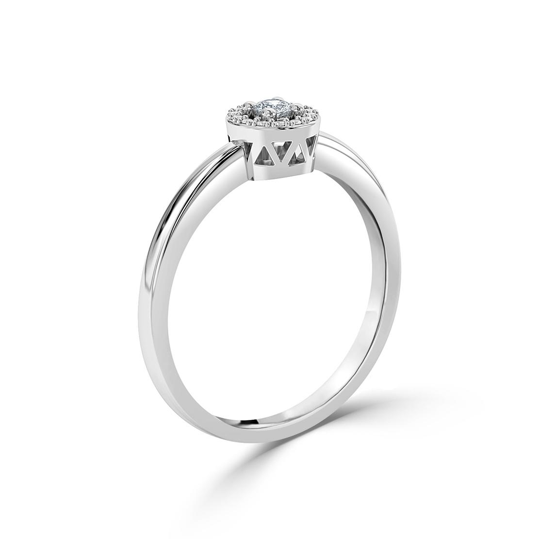 Diamantový zásnubní prsten Moon, bílé zlato