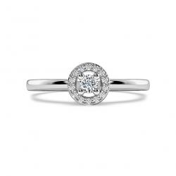 Diamantový zásnubní prsten Moon, bílé zlato