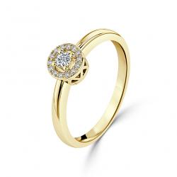 Diamantový zásnubní prsten Moon, žluté zlato