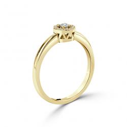 Diamantový zásnubní prsten Moon, žluté zlato