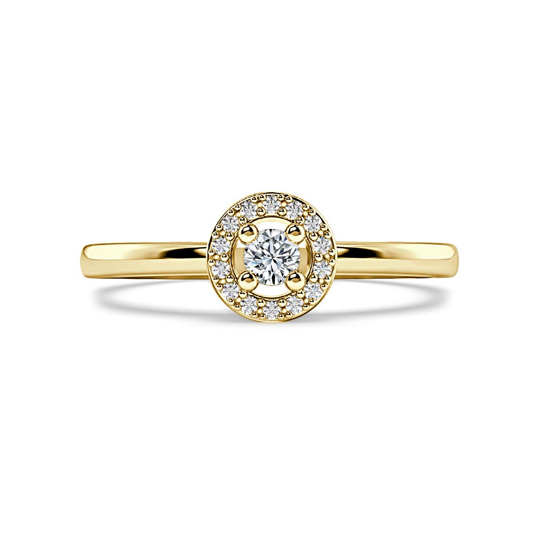 Diamantový zásnubní prsten Moon, žluté zlato