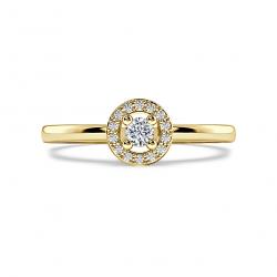Diamantový zásnubní prsten Moon, žluté zlato