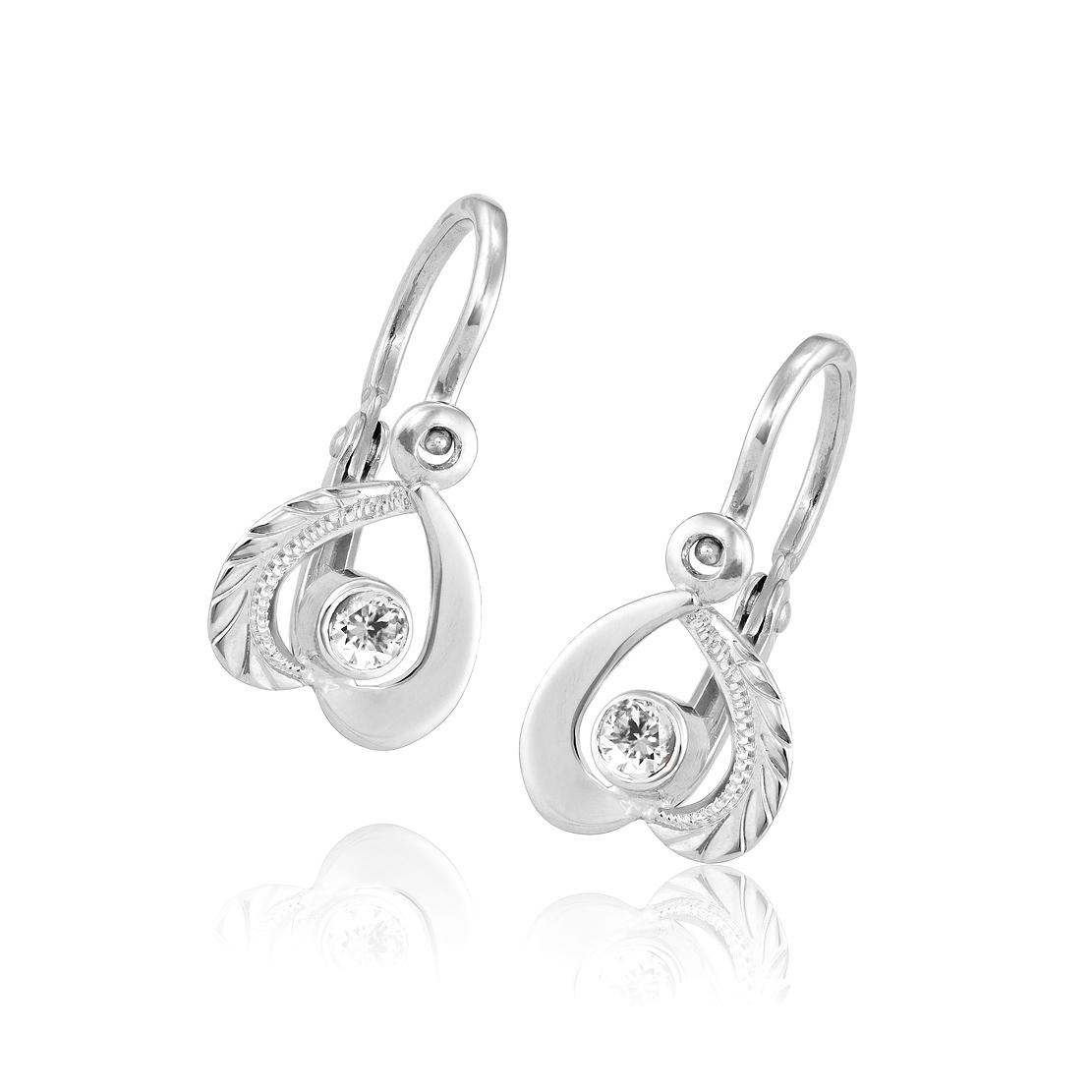 Diamantové náušnice Jahôdky, biele zlato