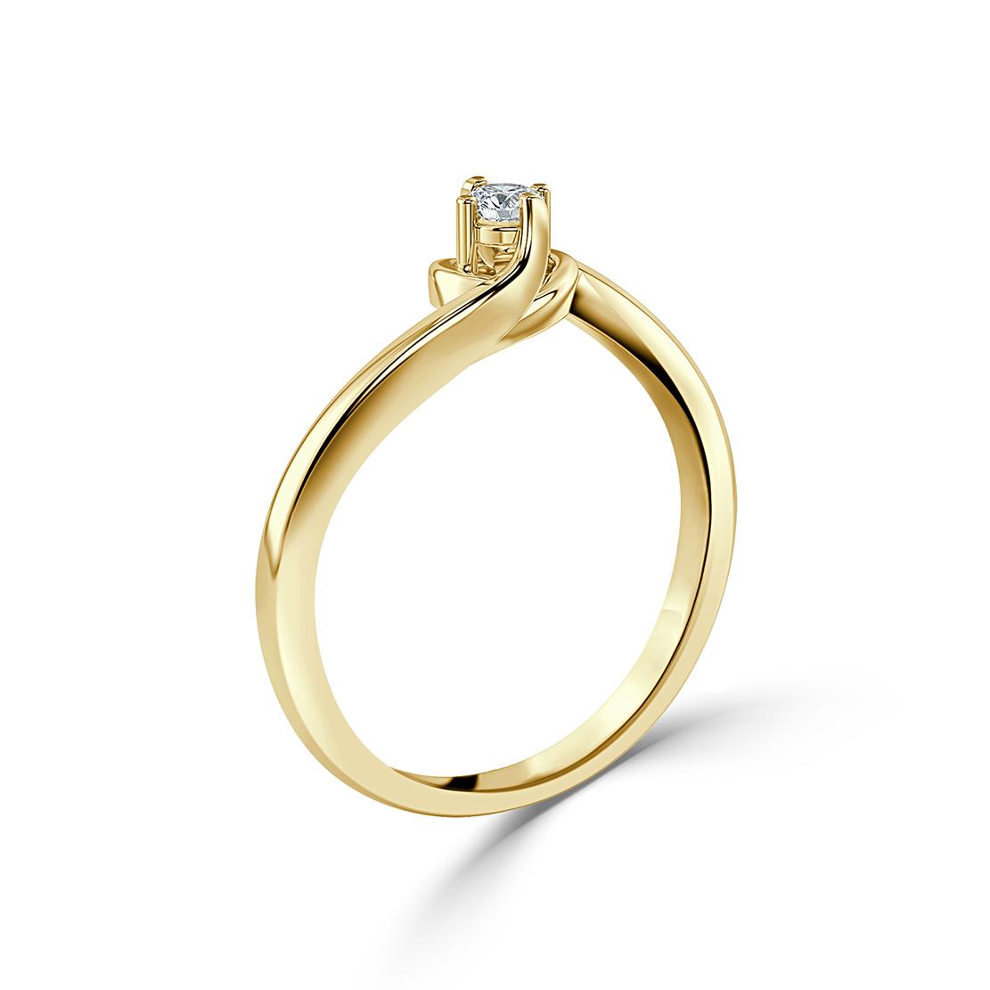 Diamantový zásnubní prsten Faye, žluté zlato