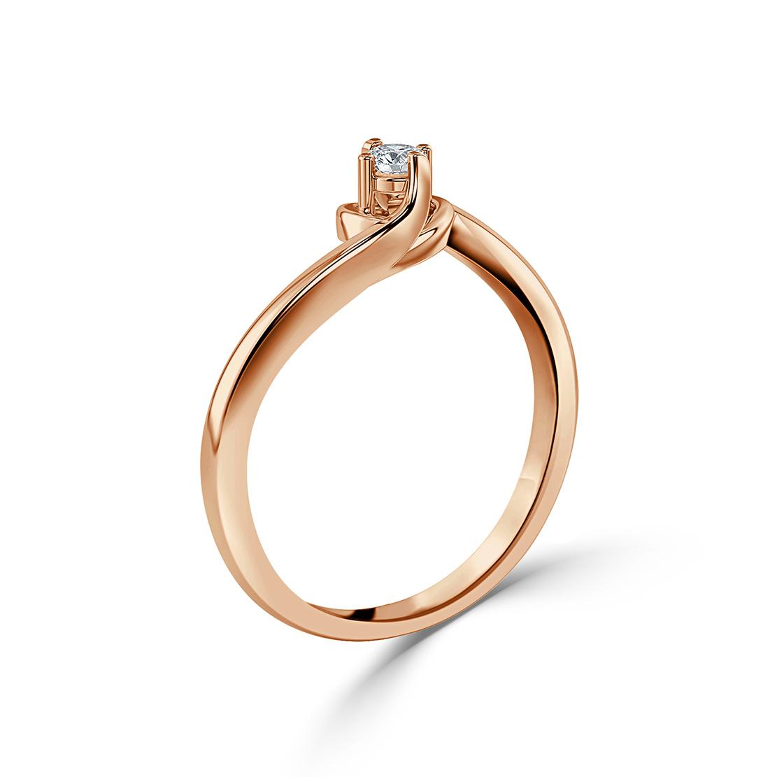 Diamantový zásnubní prsten Faye, růžové zlato
