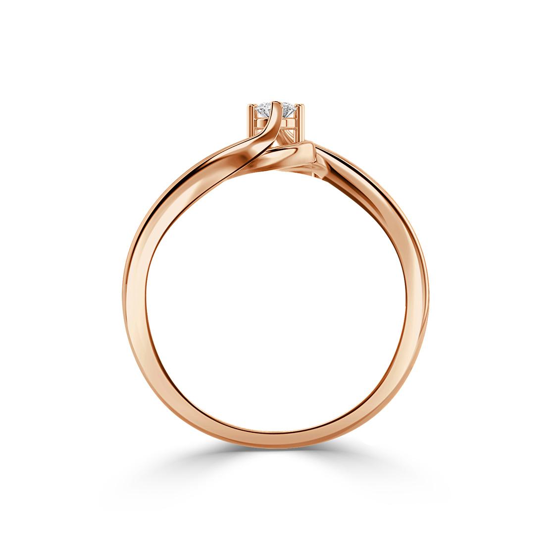 Diamantový zásnubní prsten Faye, růžové zlato