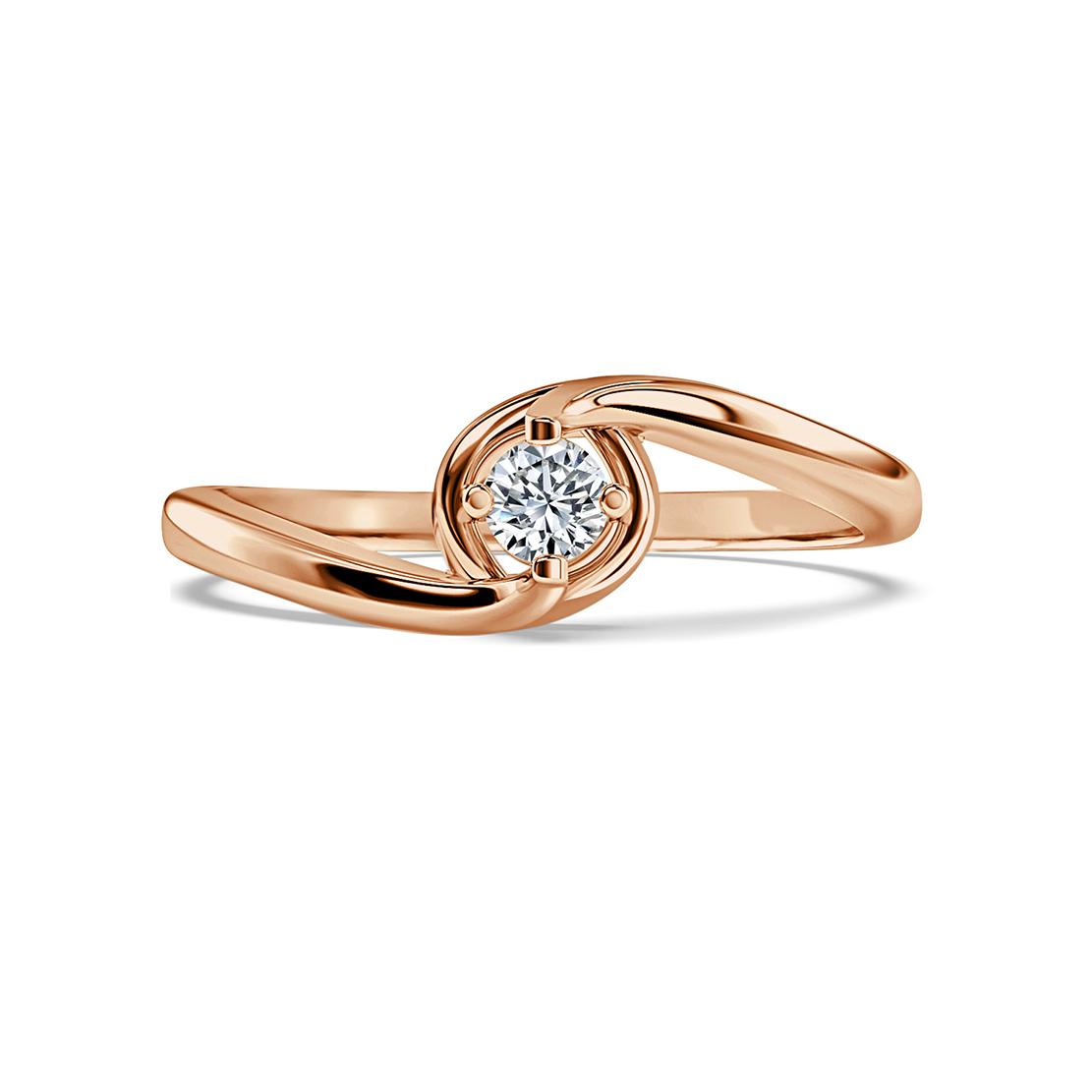 Diamantový zásnubní prsten Faye, růžové zlato