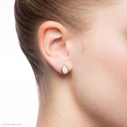 Opálové náušnice Shanara, bílé zlato