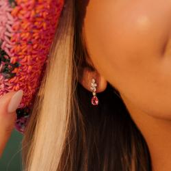 Spinelové náušnice Rumba, bílé zlato