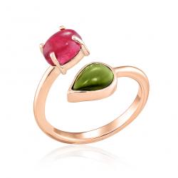 Drahokamový prsten Saia, růžové zlato