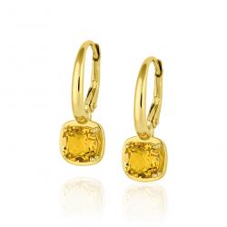 Berylové náušnice Avril, žluté zlato
