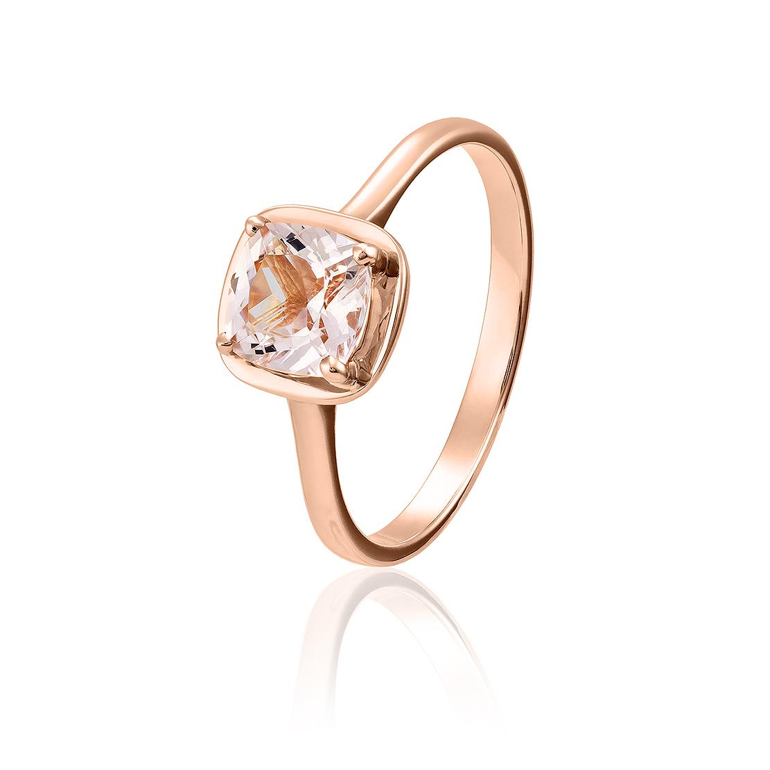 Morganitový prsten Avril, růžové zlato