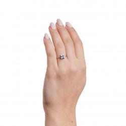 Akvamarínový prsten Avril, bílé zlato