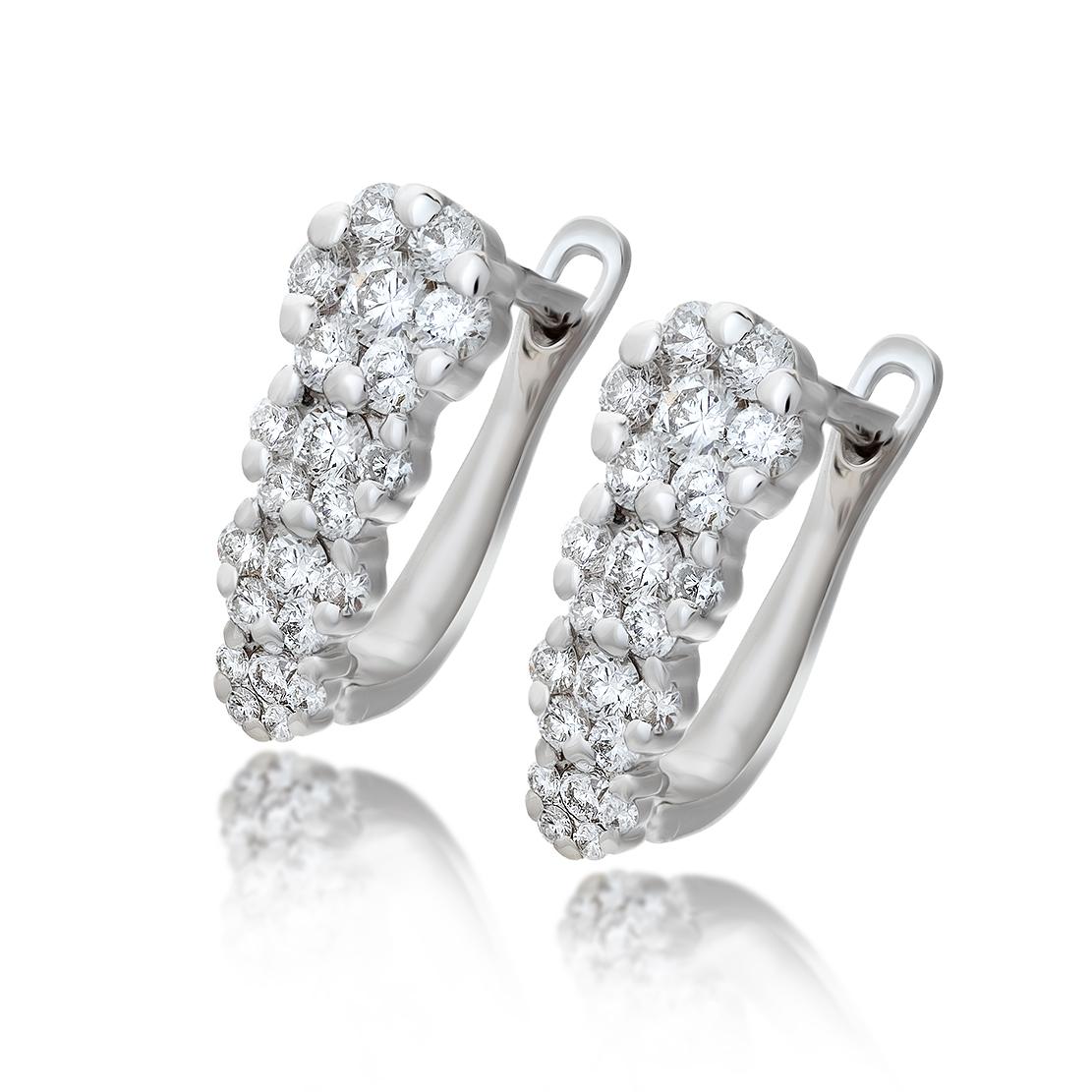 Diamantové náušnice Leora, bílé zlato