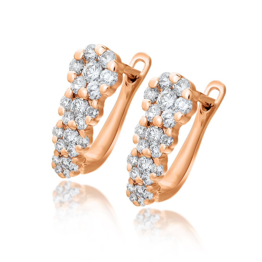 Diamantové náušnice Leora, růžové zlato