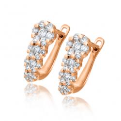 Diamantové náušnice Leora, růžové zlato