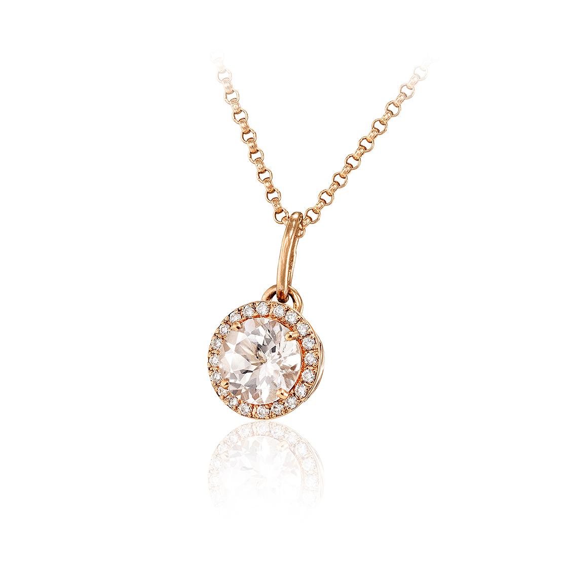 Morganitový přívěsek Echo, růžové zlato