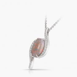 Opálový přívěsek Claridad, bílé zlato